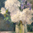 Peonies One, 11x14 oil on panel. $375