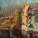 Stony Creek,Branford, CT. 9x12, oil on panel.  plein air. Sold, 2022 purchase award NHPC