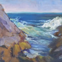 Christmas Cove Surf, 8x10 in, oil on Guerilla Board