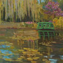 Monets Garden 1, Giverny, France, 8x10 in, casein on wood, n.f.s